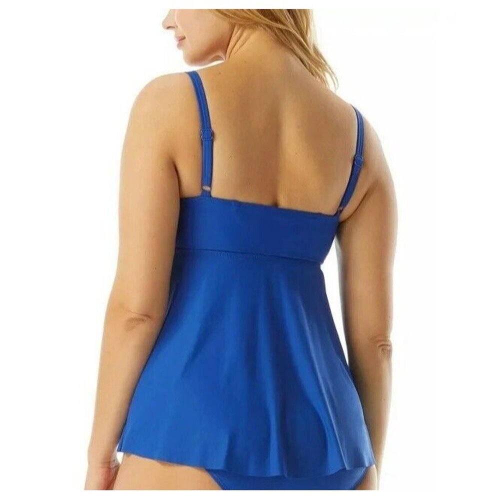 Contours by Coco Reef Tankini Size 10/34D Cobalt Underwire Bra Shapemaker Swim - Picture 2 of 8